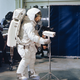 Neil Armstrong practices using a video camera during a lunar surface simulation at the Manned Spacecraft Center in Houston in April of 1969, three months before he would actually walk on the Moon